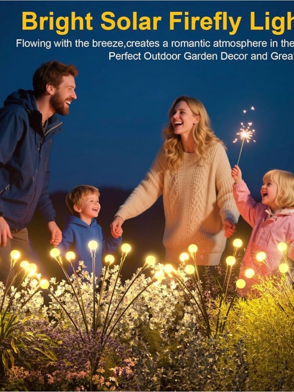 Solar Firefly Garden Lights - Warm White Outdoor Decor